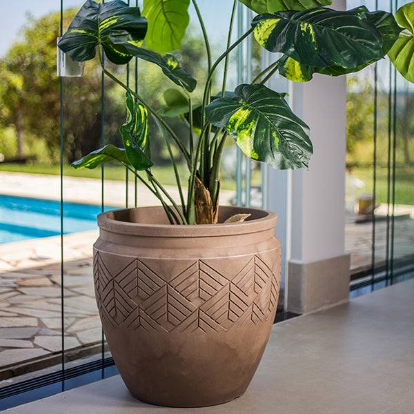tribal planter pot Planter - Tribal - White