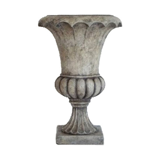 Lightweight Scallop Urn Planter – Antique White - 16-inch