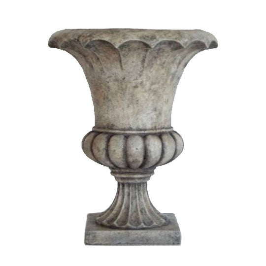 Lightweight Scallop Urn Planter – Antique White - 22-inch