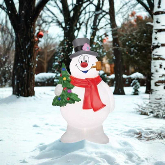 Blow Mold – Frosty the Snowman with Tree - 24”