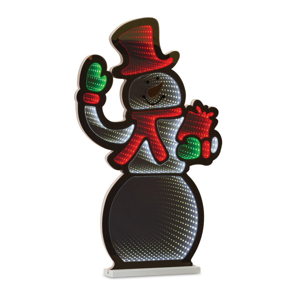 Infinity Light – Snowman with Present – 29.5”