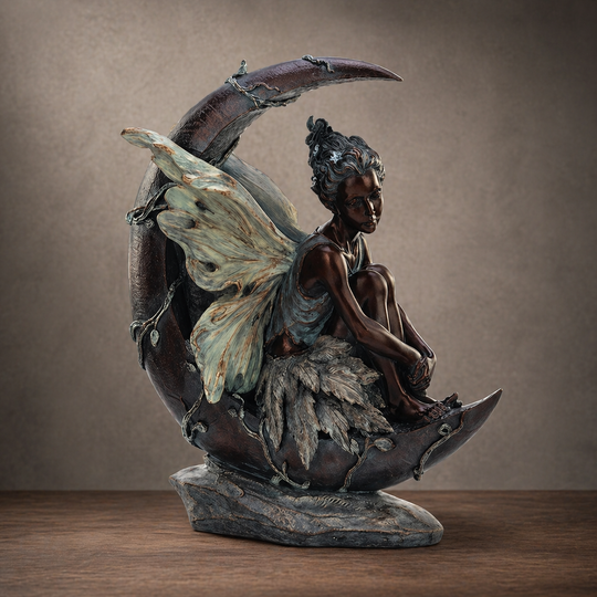 Statuary - Fairy on a Crescent Moon