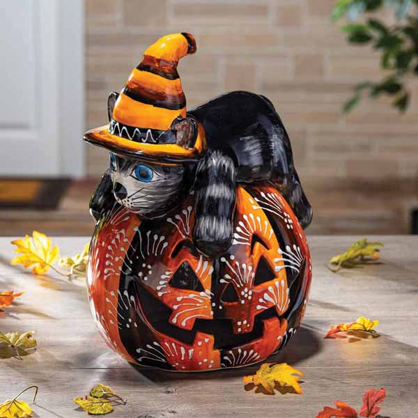 Pumpkin - Talavera Cat - 17"