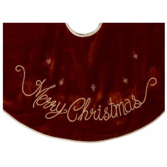 Tree Skirt - Red Velvet “Merry Christmas” - 54"