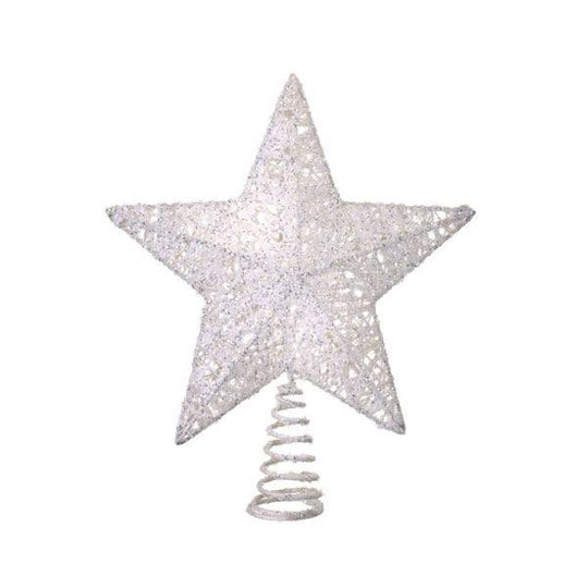Tree Topper – Glitter/Sequins White Star