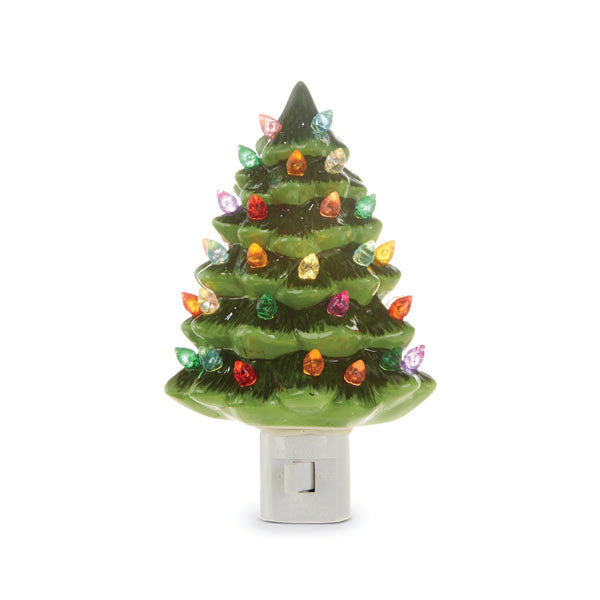 Night Light – Vintage Green Christmas Tree