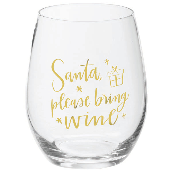 Wine Glass – Santa, Please Bring Wine