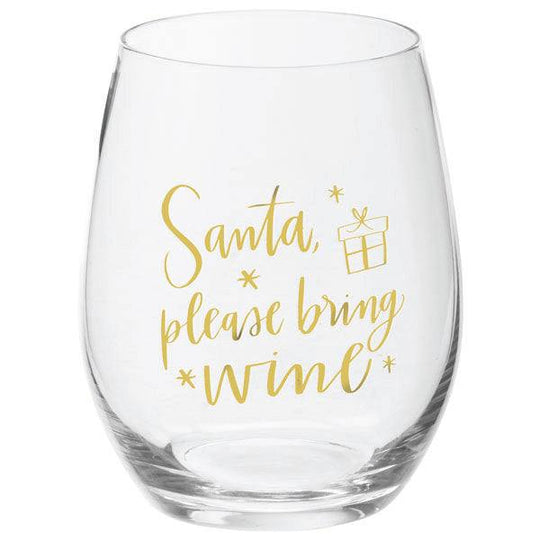 Wine Glass – Santa, Please Bring Wine