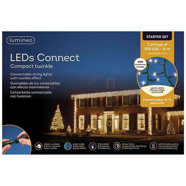 Monogramed Led Compact Compact Twinkle LED 1500 ct. String Light Set Warm White