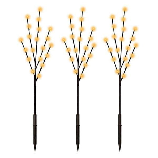 Lit Branch - 30" (3-Pack) - Warm White - Brown Stem