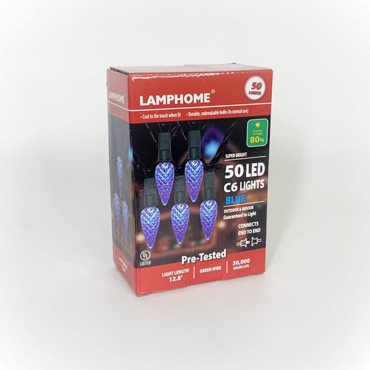 C6 LED 50 ct. String Lights Blue
