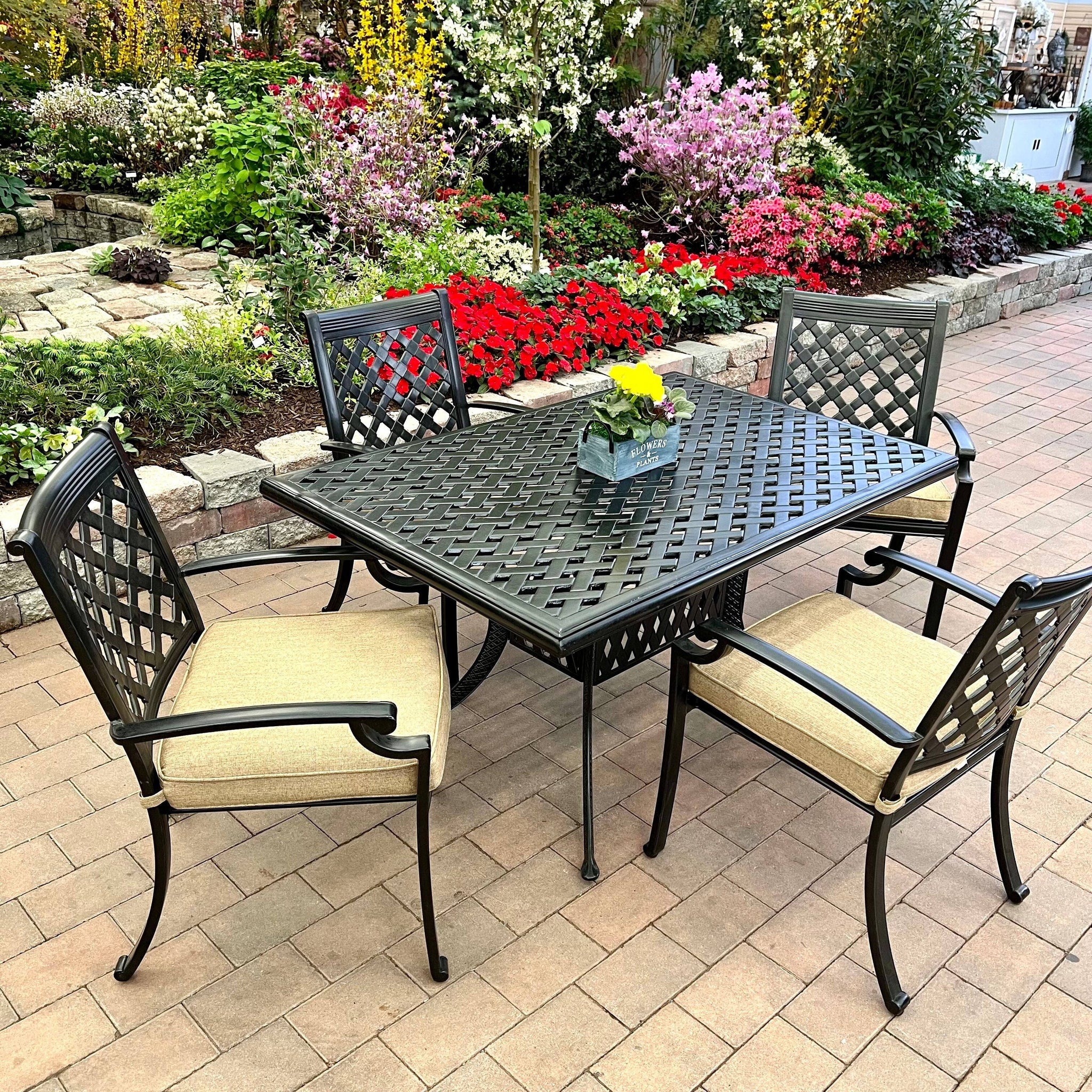 Wellington Outdoor Patio Cast Aluminum Dining Set - 5 Piece Set