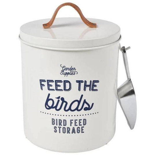 Bird Food Tin with Scoop - Stone