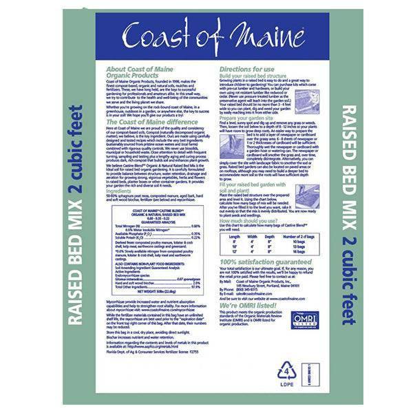 Coast of Maine - Organic & Natural Raised Bed Mix - 1 cu. ft. - Hicks Nurseries