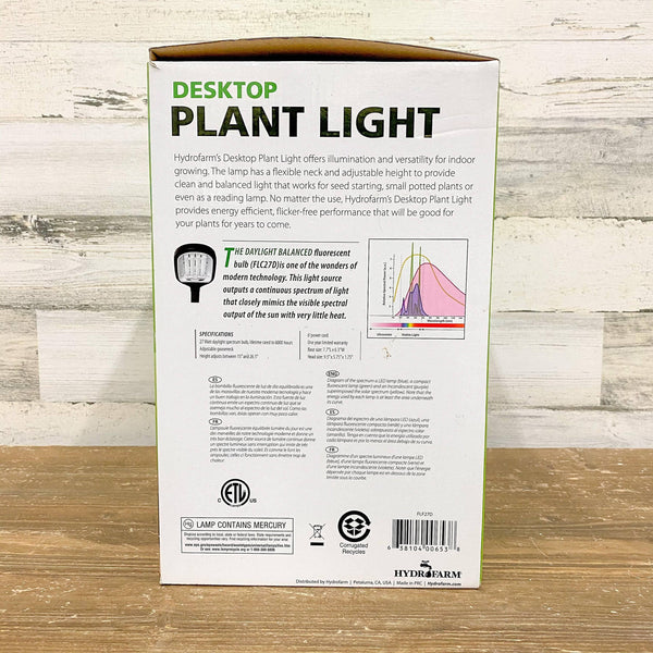 Hydrofarm - Desktop Plant Light with 27-Watt CFL Bulb - Hicks Nurseries