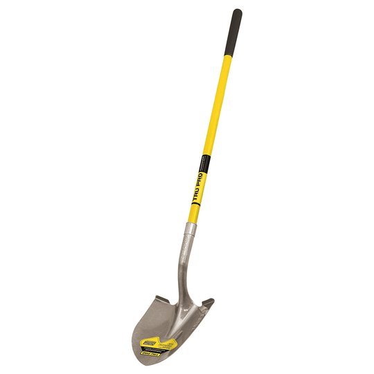 Tru-Pro Round Point Shovel With Cushioned Grip Fiberglass Handle