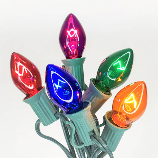 C7 25 ct. String Lights Transparent Multi-Colored