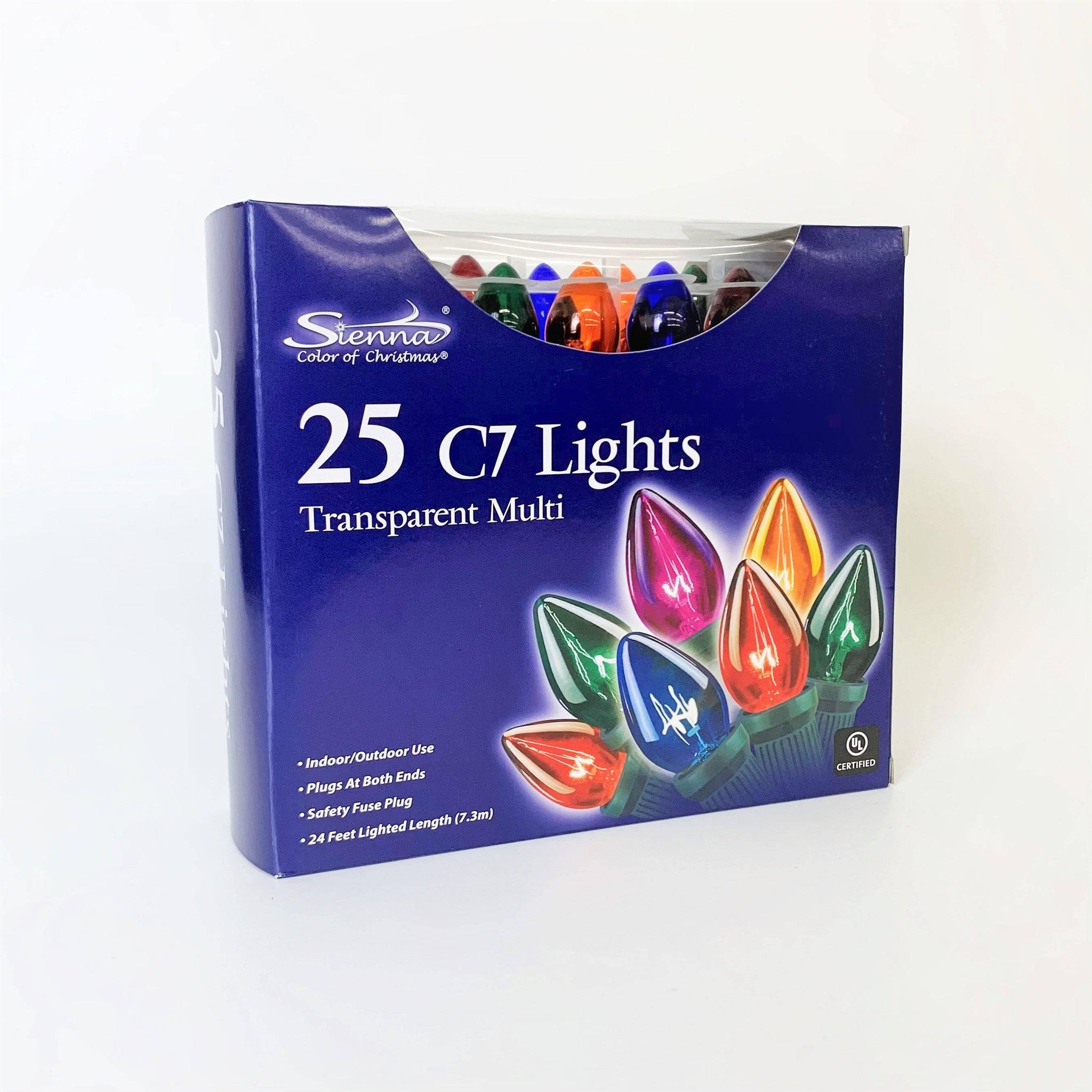 C7 25 ct. String Lights Transparent MultiColored