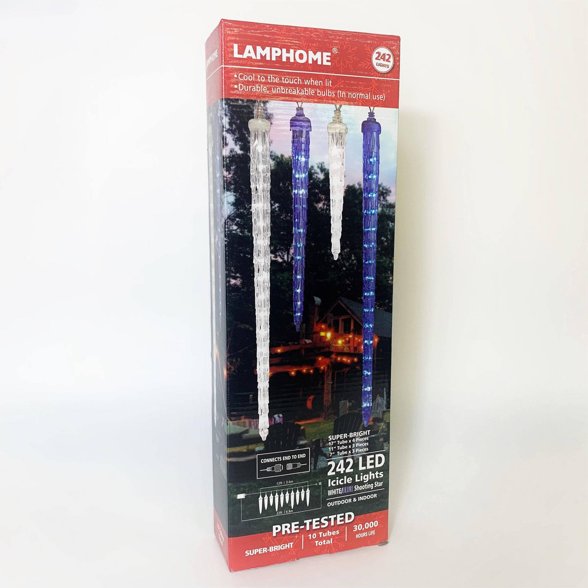 Icicle Tube LED 10 ct. Light Set Blue & White
