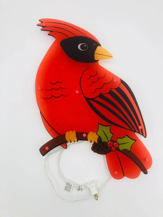 Lit Window Decor - Shimmering Cardinal