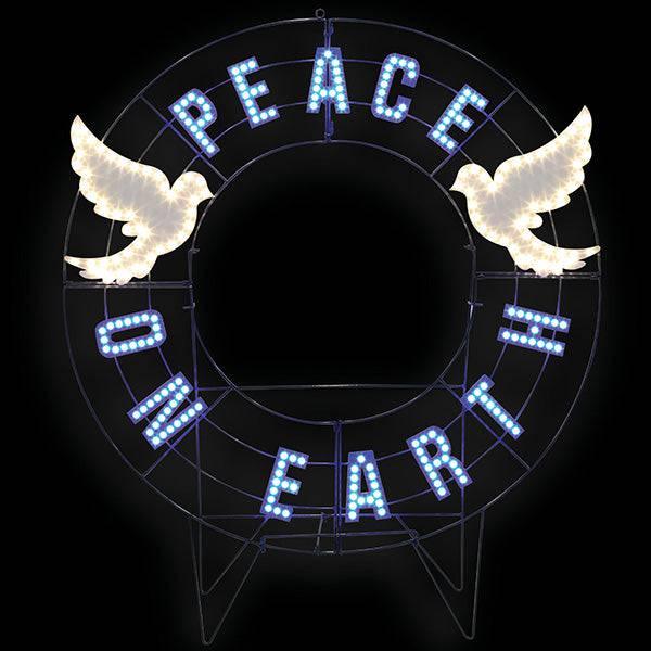 Peace On Earth Yard Wreath - LED Outdoor Decor - 40" - Hicks Nurseries