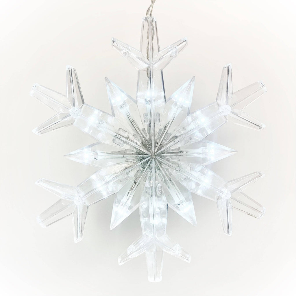 Snowflake Icicle LED 10 ct. Light Set White - Hicks Nurseries