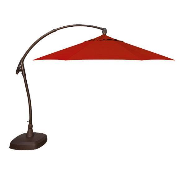 12.3' Cantilever Sunbrella Umbrella Fabric Color: Canvas Jockey Red Sunbrella Canvas, Frame Color: Bronze Joss & Main 12.3' Cantilever Sunbrella Umbrella Fabric Color: Canvas Jockey Red Sunbrella Canvas, Frame Color: Bronze Joss & Main
