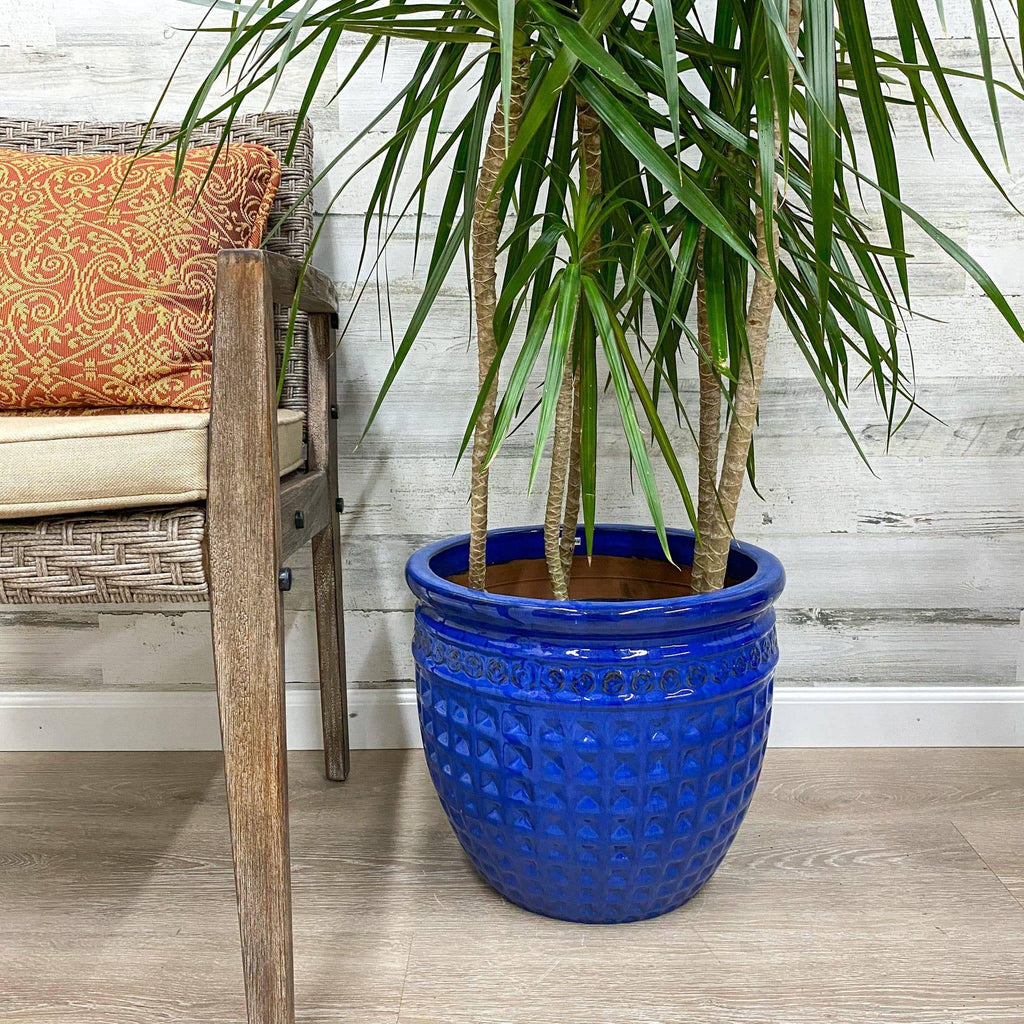 large blue pots for outdoor plants Archipelago Planter - Blue