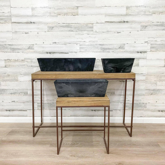 Ella Rectangle Pot - Black - 14.5-inch