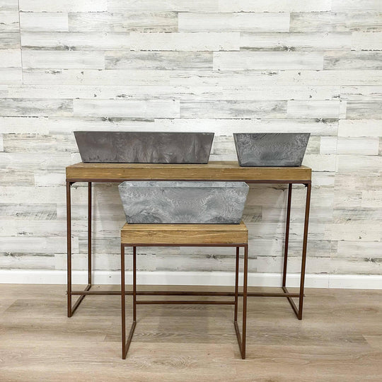 Ella Rectangle Pot - Grey - 21.5-inches