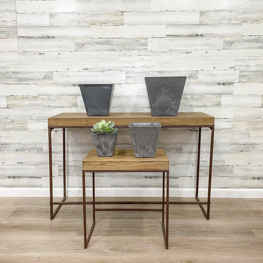 Ella Square Pot - Grey - 6-inches