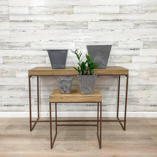 Ella Square Pot - Grey - 8-inches