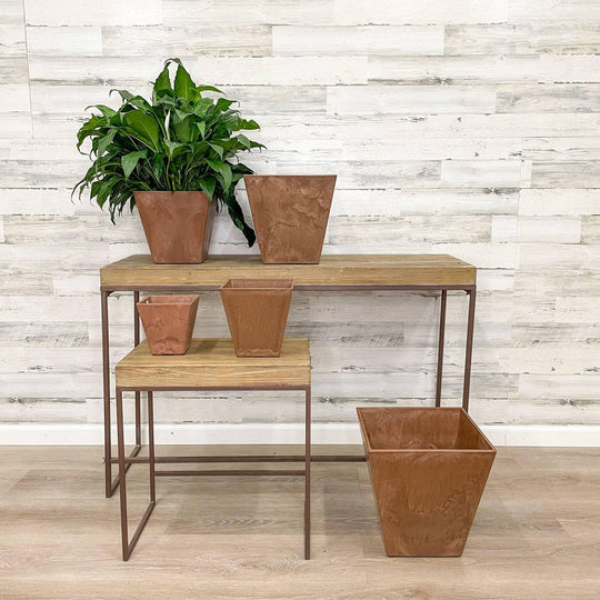 Ella Square Pot - Rust - 10-inches