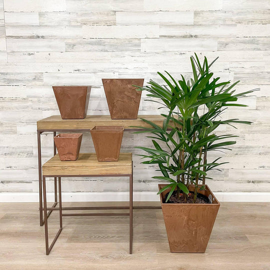 Ella Square Pot - Rust - 14-inches