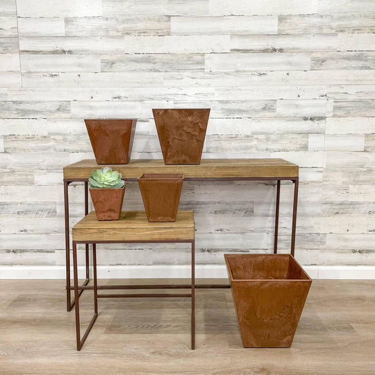 Ella Square Pot - Rust - 6-inches