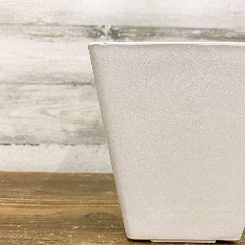 white 6 inch plant pot Ella Square Pot - White