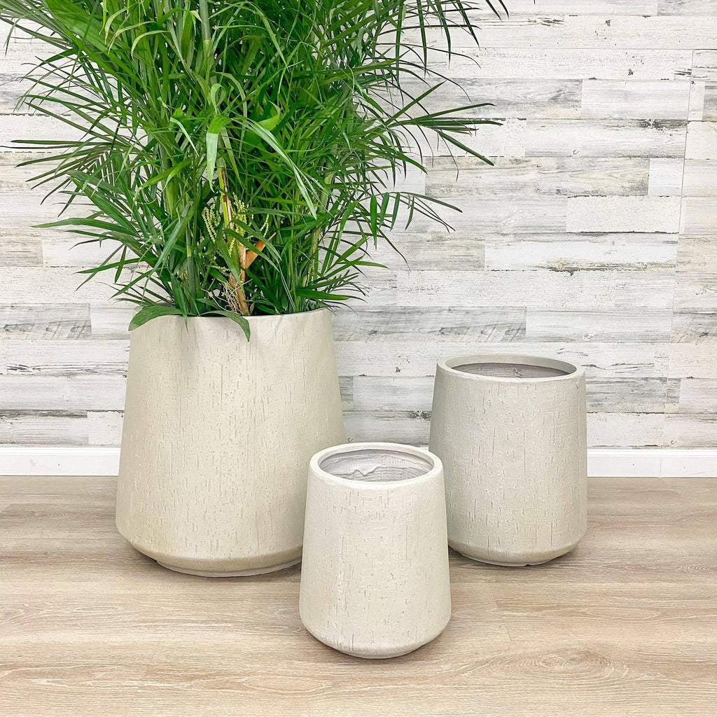 22 inch planter pots Fibreclay Flare Cylinder Planter - Beige