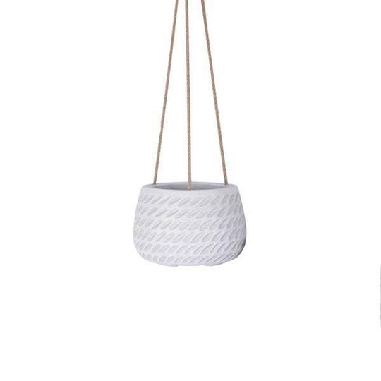 Fibreclay Pattern - Hanging Basket - White - 7.5-inch