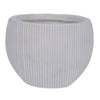 Fiberclay Ribbed Orb Planter - White - 15-inch - Hicks Nurseries