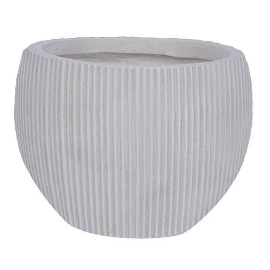 Fibreclay Ribbed Orb - White - 20-inch