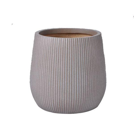 Fibreclay Ribbed Planter - Taupe - 12-inch