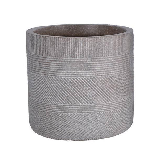 Fibreclay Striped Cylinder - Taupe - 12-inch