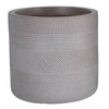 Fiberclay Striped Cylinder - Taupe - 14-inch - Hicks Nurseries