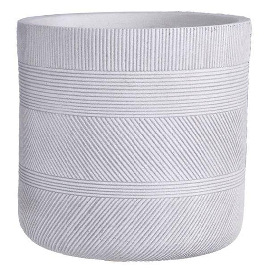 Fibreclay Striped Cylinder - White - 14-inch