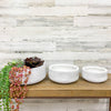 Fiberclay Striped Dish - White - 14-inch - Hicks Nurseries
