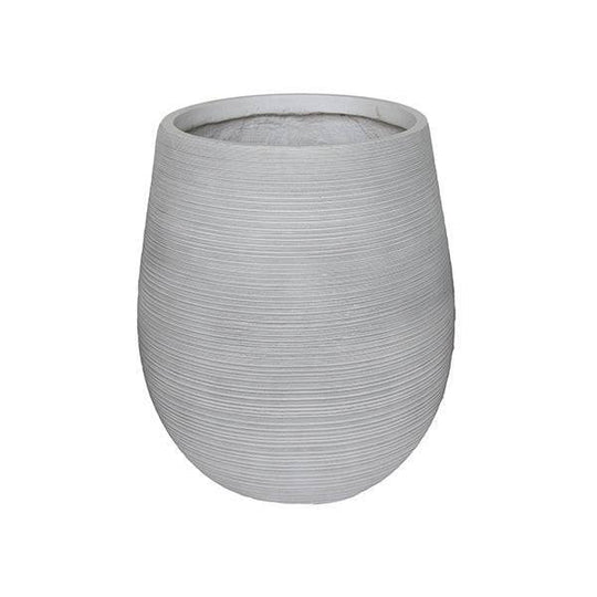 Fibreclay Striped Planter - White - 13-inch