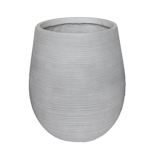 Fibreclay Striped Planter - White - 18-inch