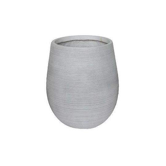 Fibreclay Striped Planter - White - 9-inch