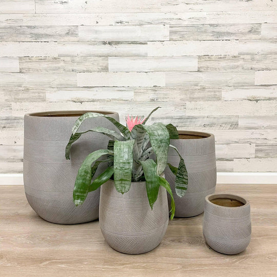Fibreclay Tall Belly Planter - Taupe - 12-inch
