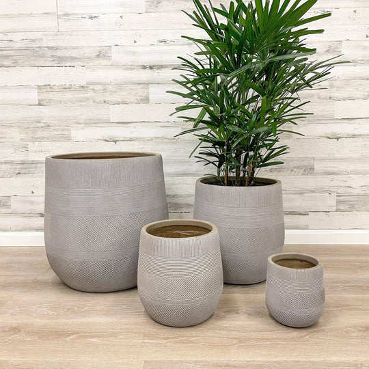 Fibreclay Tall Belly Planter - Taupe - 17-inch